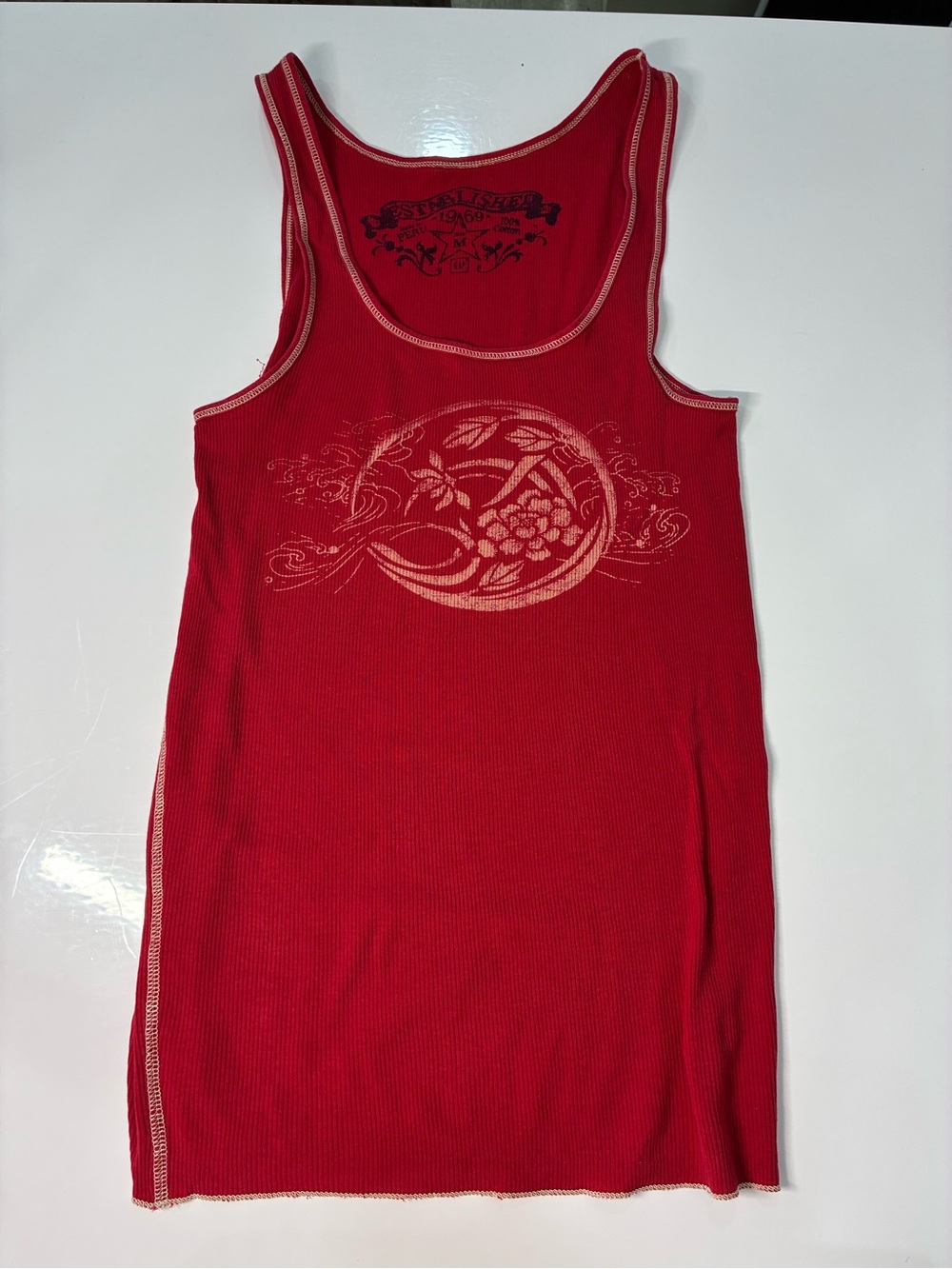 GAP 100% Cotton 2006 Bright Red Ribbed Tank Top